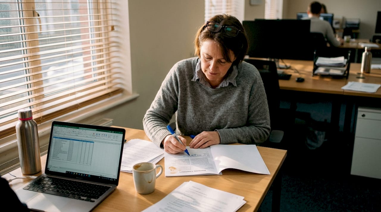 HR manager reviewing Swedish housing contract