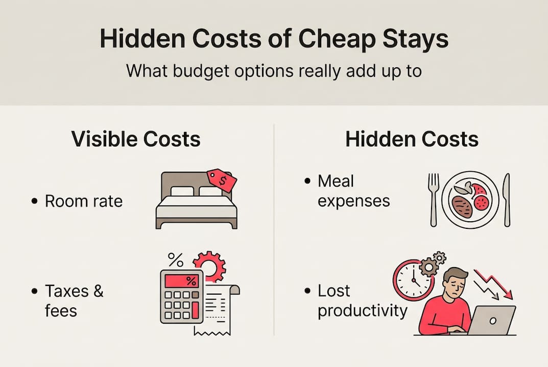 Infographic showing visible and hidden accommodation costs