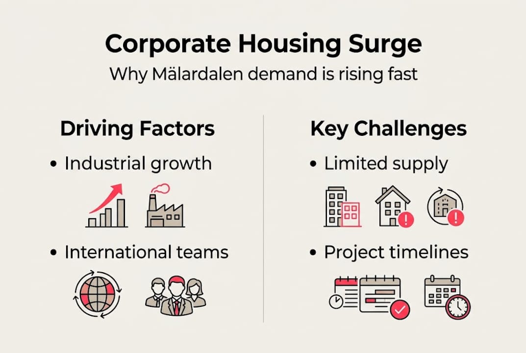 Infographic showing factors and challenges for housing in M&auml;lardalen