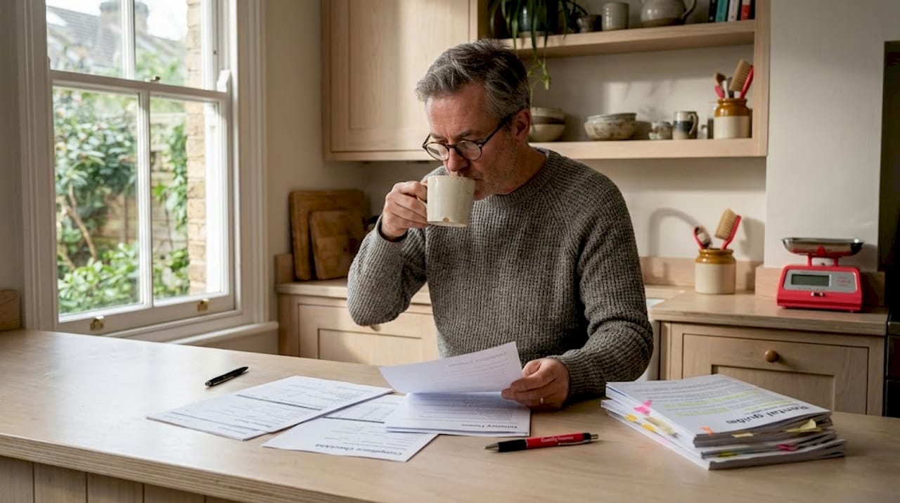 Property owner checking legal forms for Swedish rental