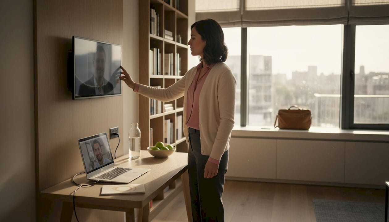 Preparing executive apartment with technology setup