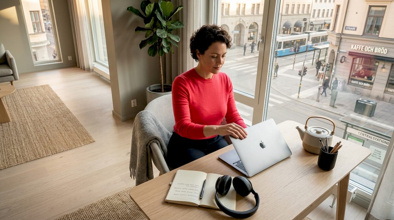 Business traveler in Stockholm serviced apartment