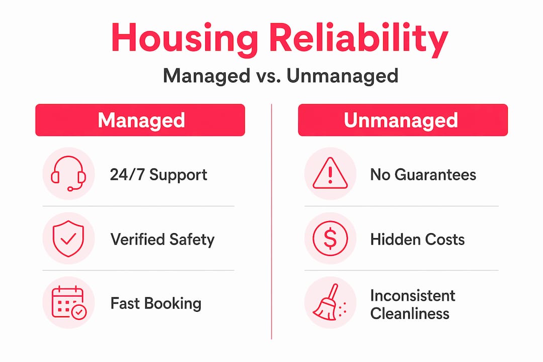 Infographic compares managed and unmanaged housing