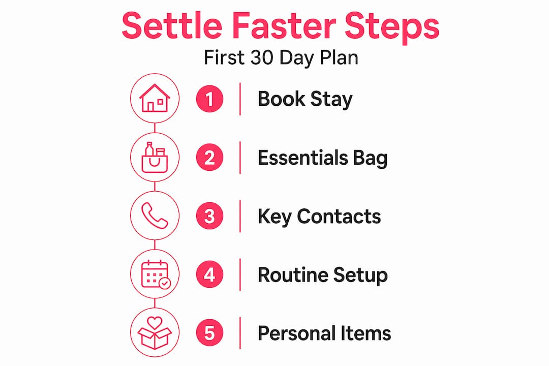 Infographic with steps to settle faster