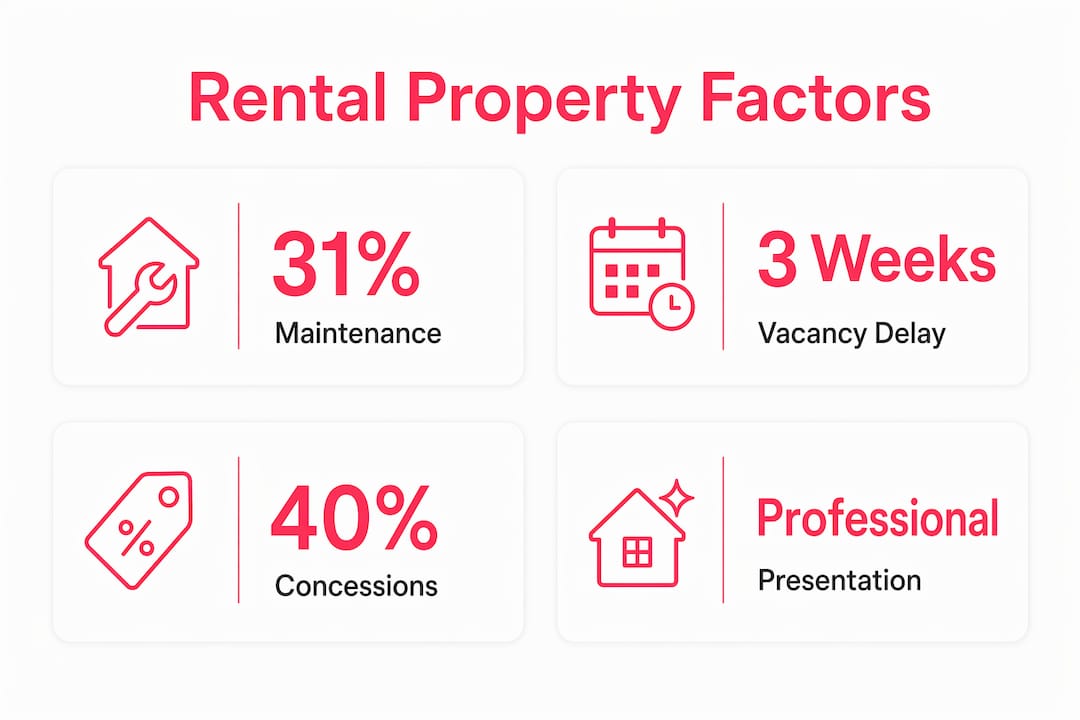 Infographic showing key stats affecting rental property performance