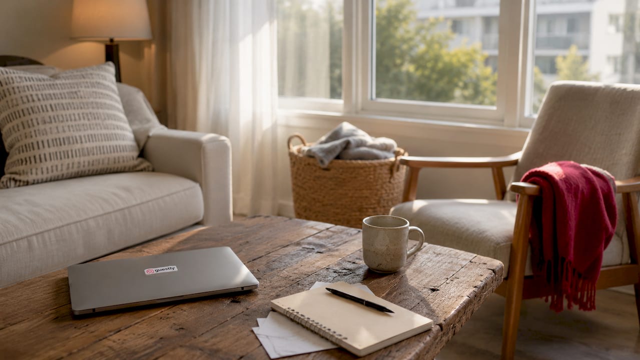 Cozy living room with corporate housing essentials