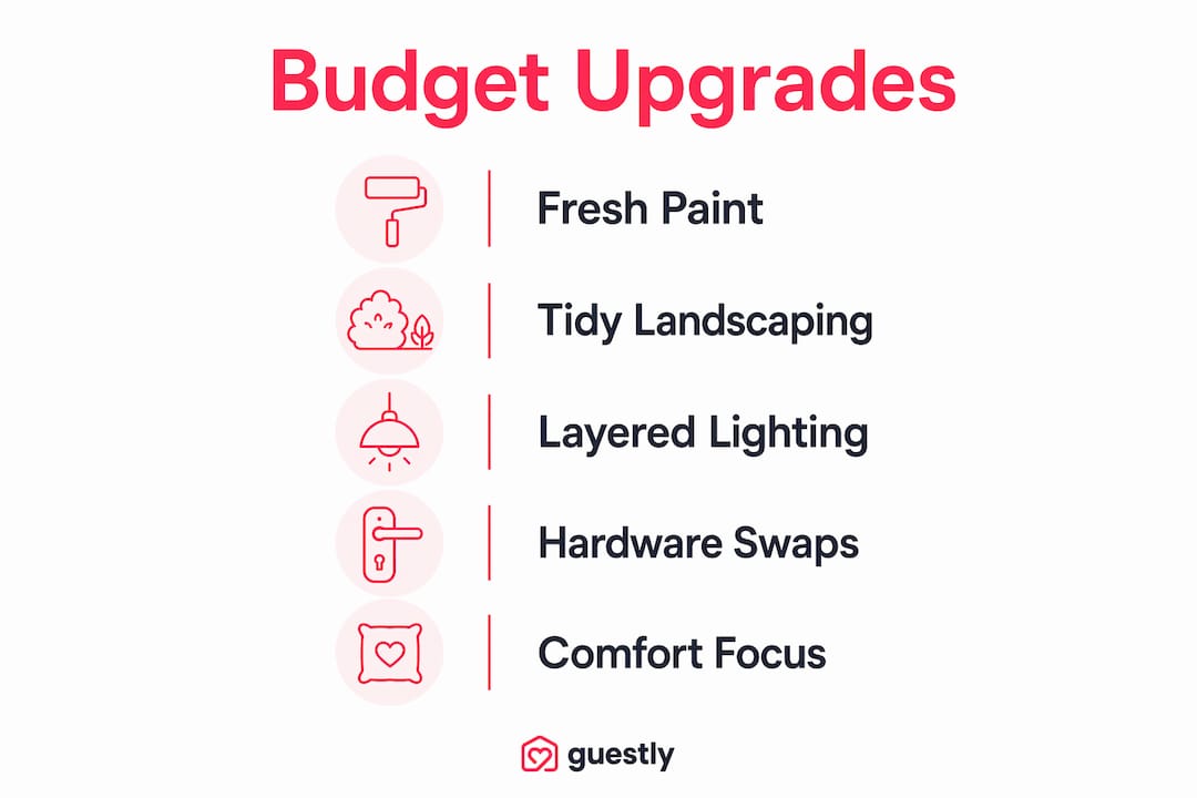 Infographic showing budget property upgrade steps