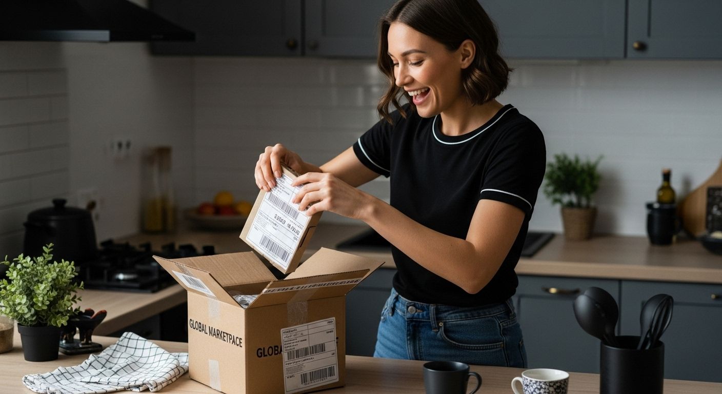 global shopping unboxing happiness