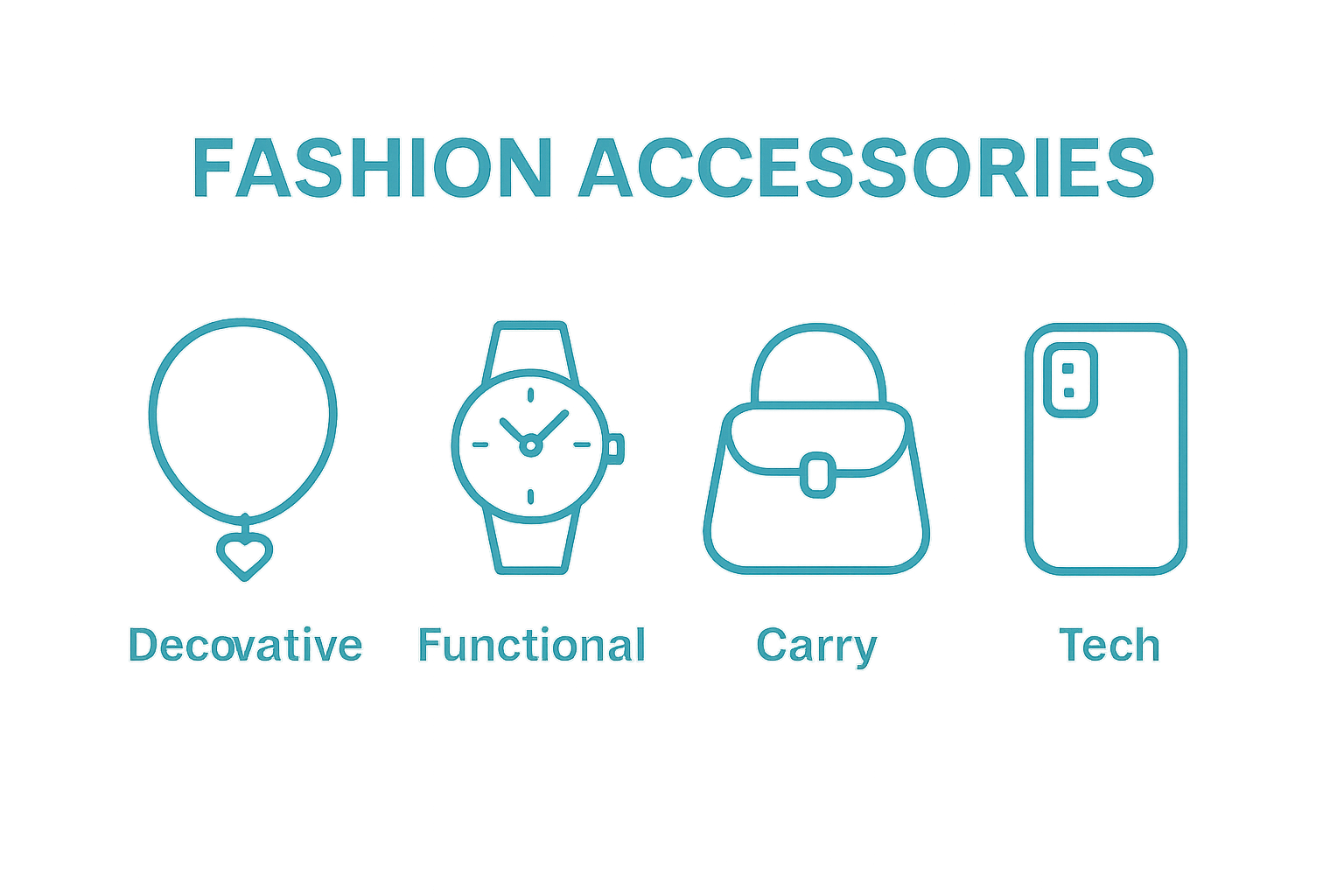 Infographic showing main types of fashion accessories