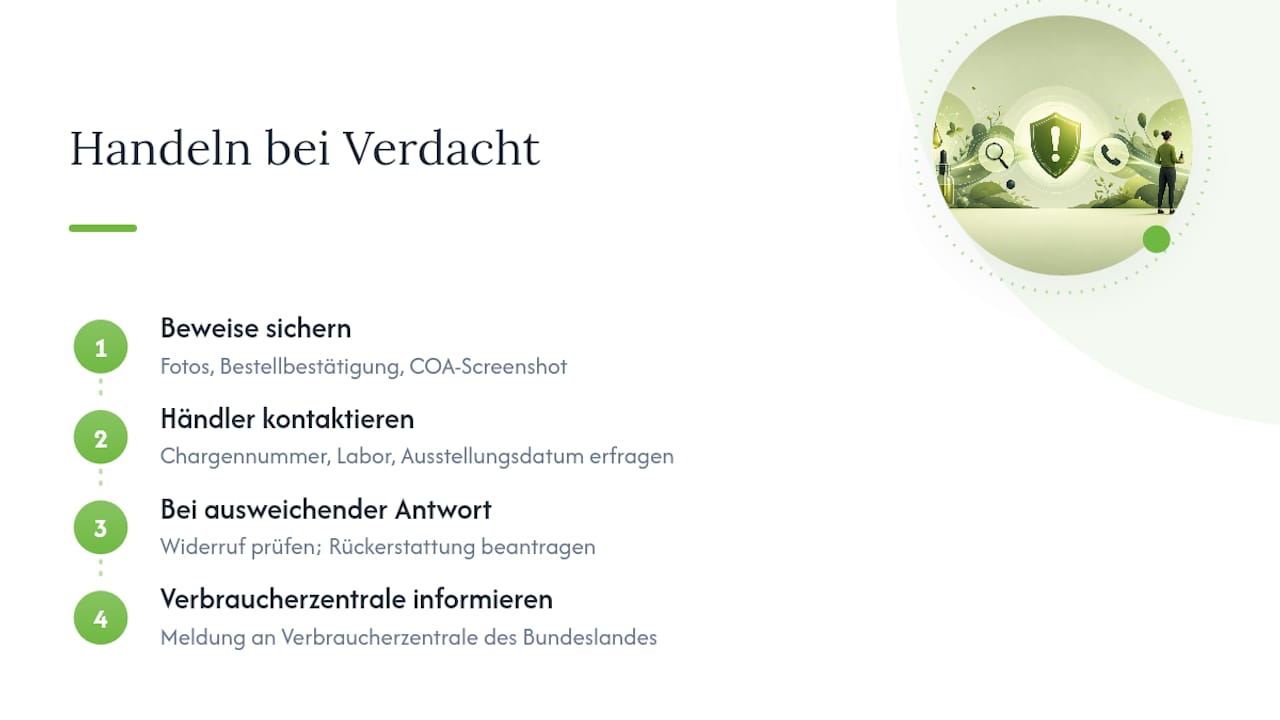 Drei Schritte bei Verdacht auf gefälschtes CBD