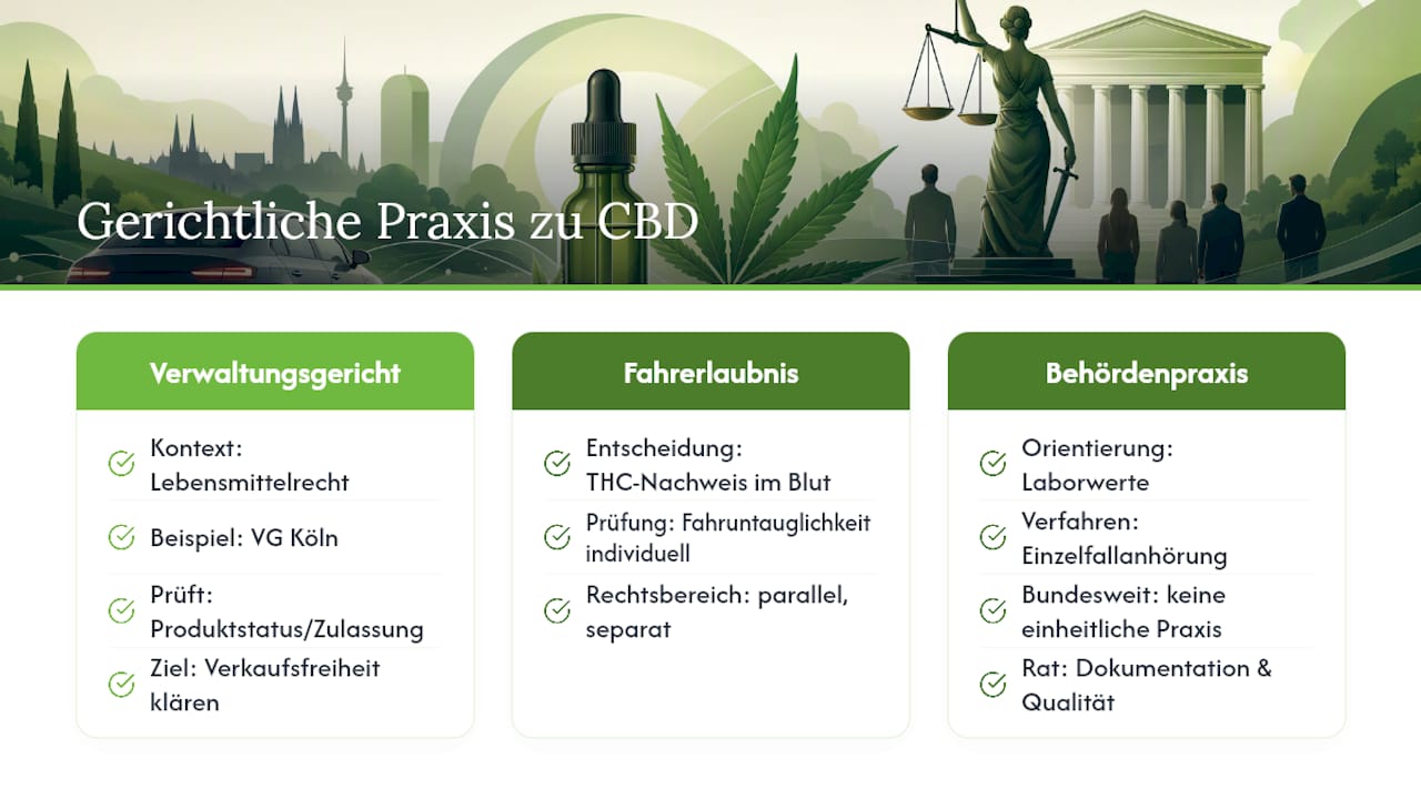 Was sagen aktuelle Gerichtsurteile zu CBD und Fahruntauglichkeit? — overview diagram
