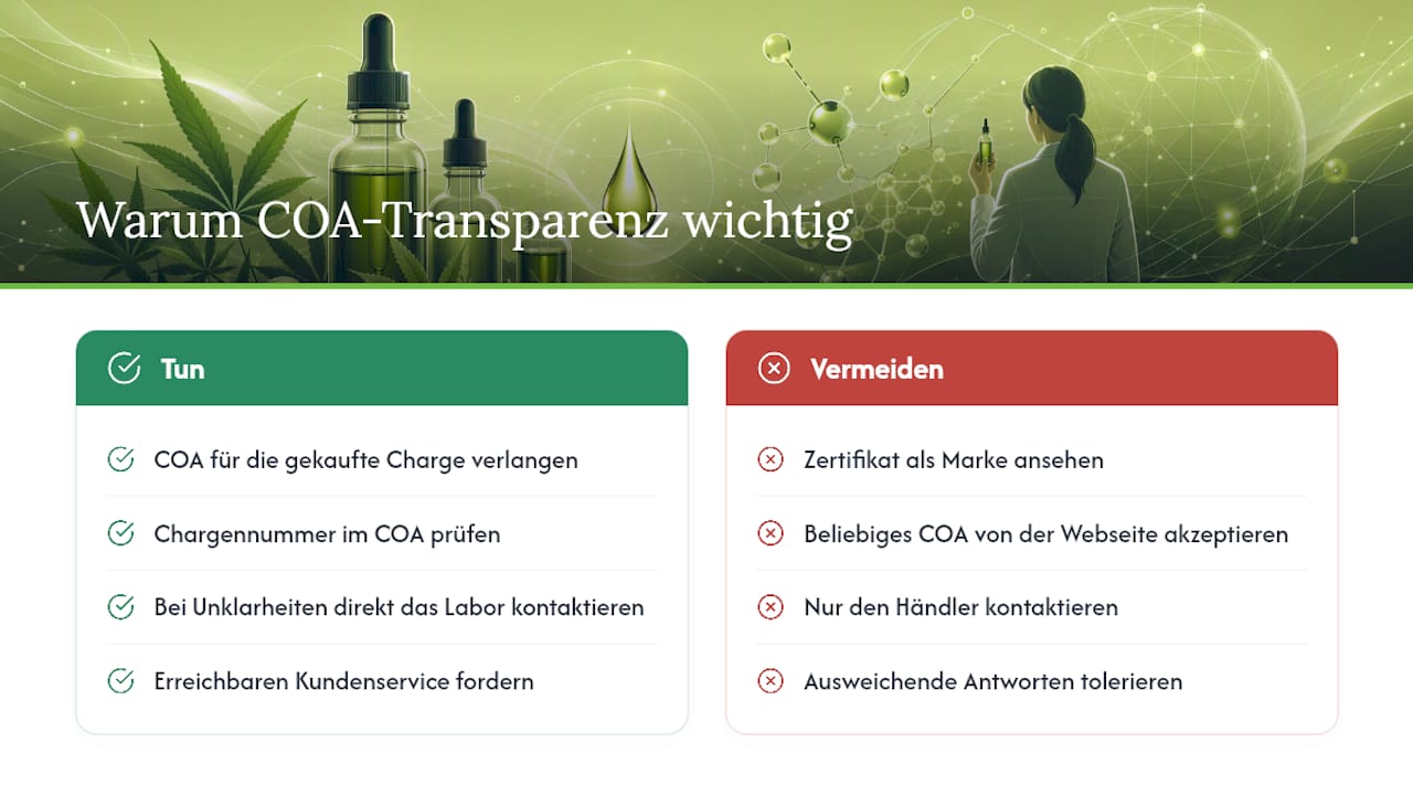 Warum COA-Transparenz für Verbraucher zentral ist — overview diagram