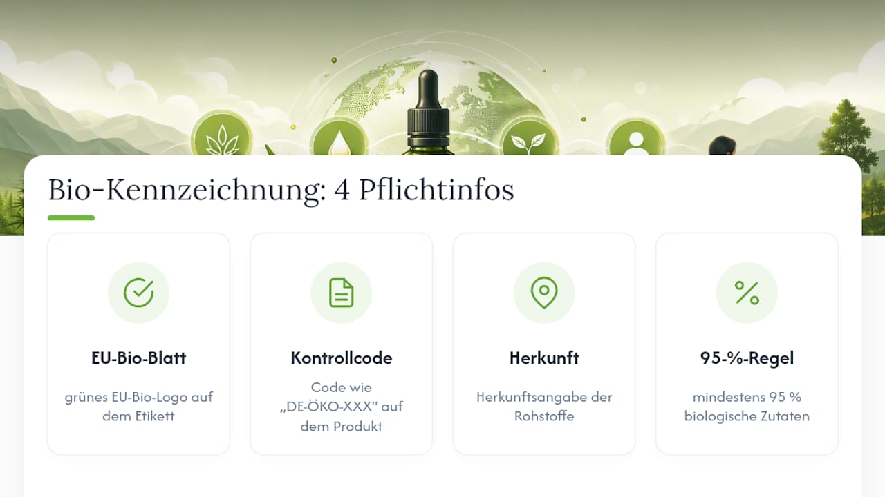 Drei Pflichtangaben auf dem Etikett von Bio-Hanföl