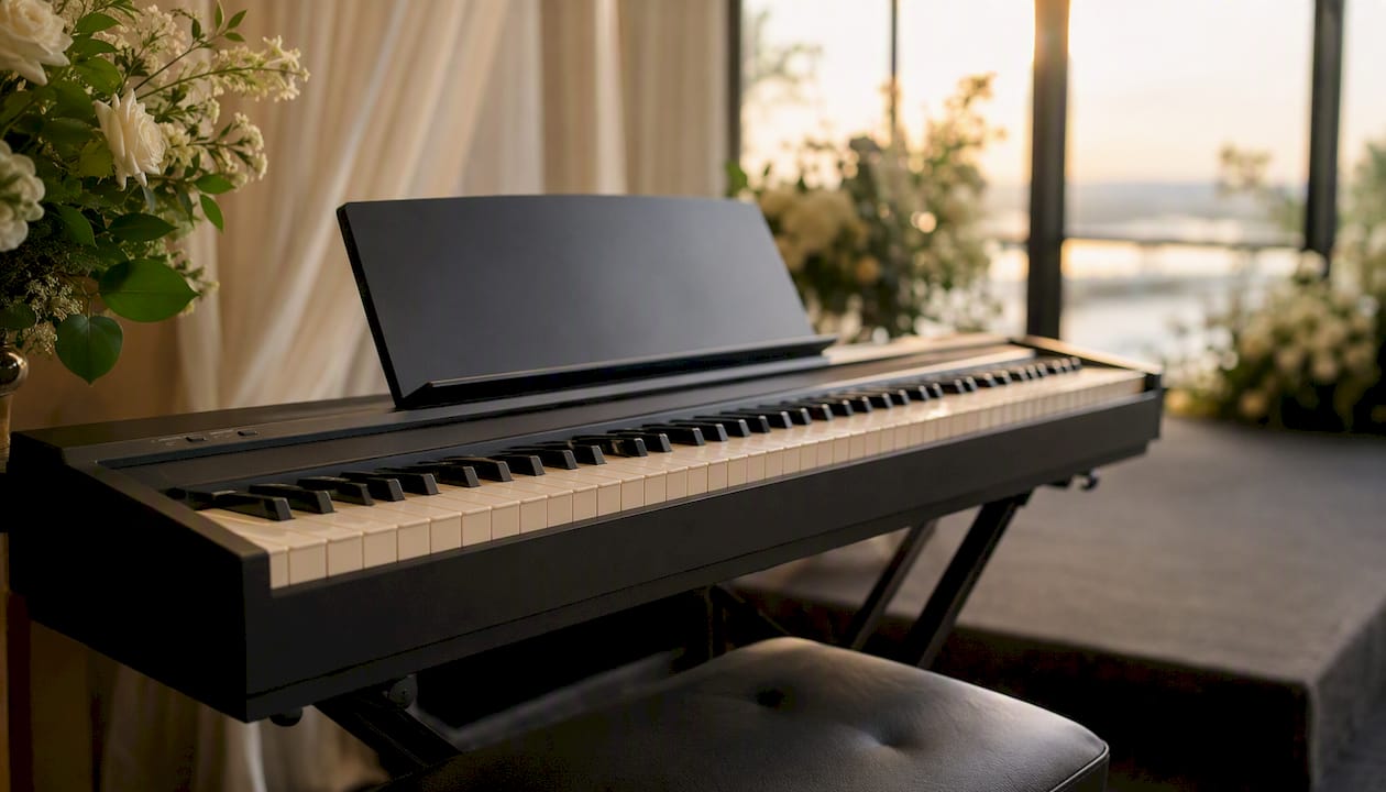 Digital piano and PA equipment for wedding event