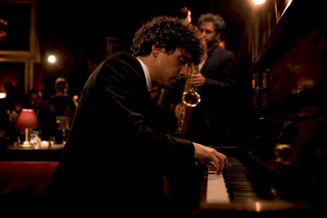 Jazz pianist performing live at London club