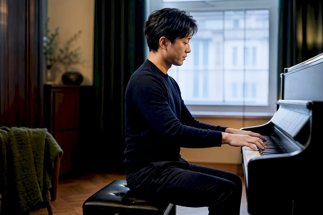 Pianist demonstrating neutral forearm alignment