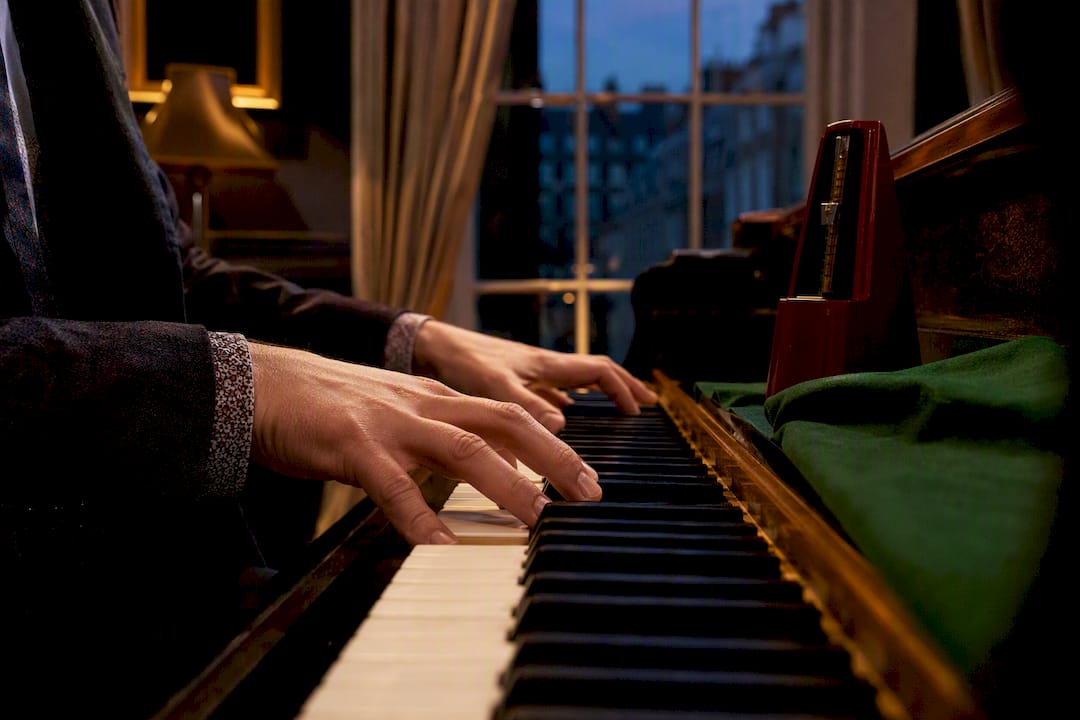 Hands demonstrating tritone substitution voicings