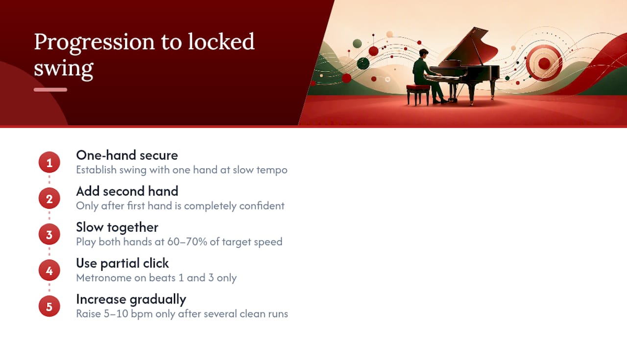 Progression for coordinating swing rhythm