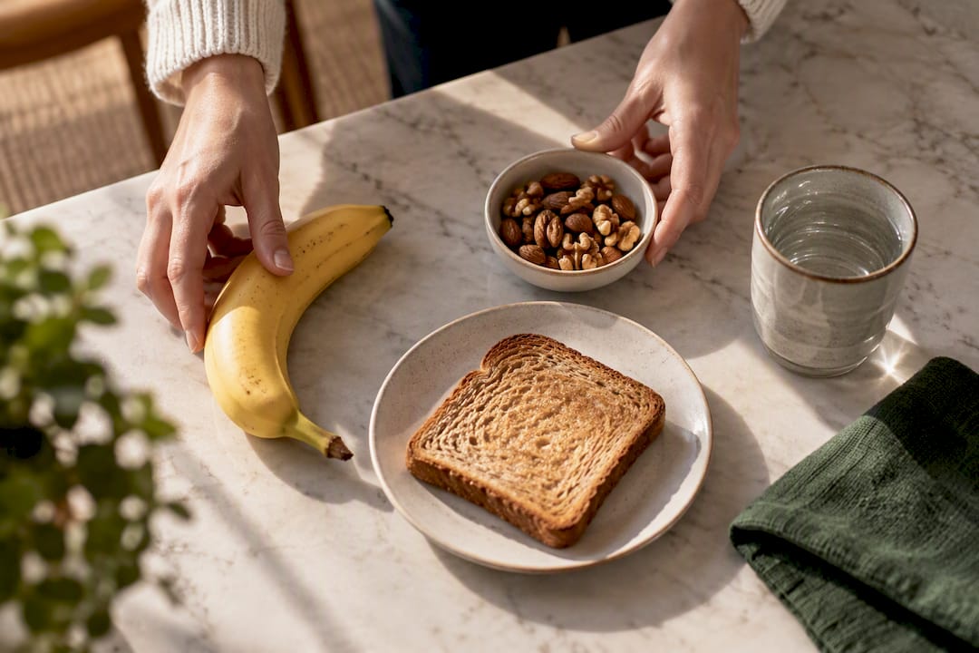 Banana nuts and toast before exam