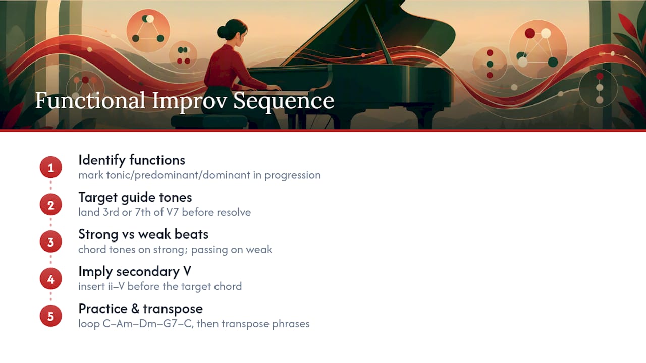 Using functional harmony to improvise with confidence — overview diagram