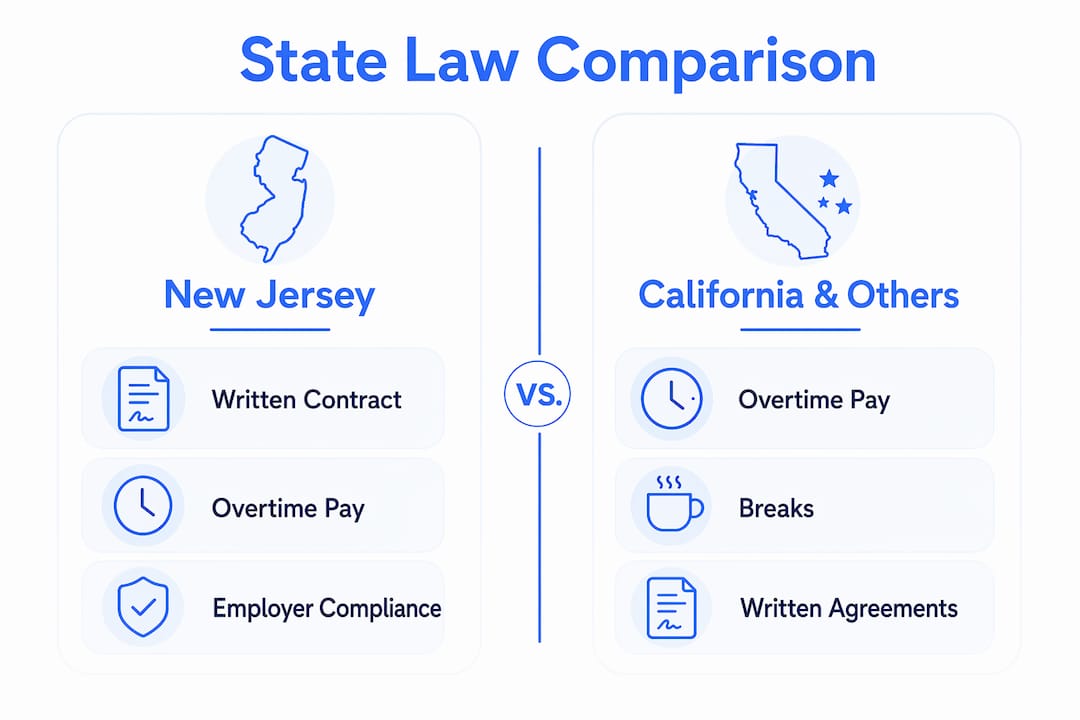 Infographic comparing state domestic worker laws