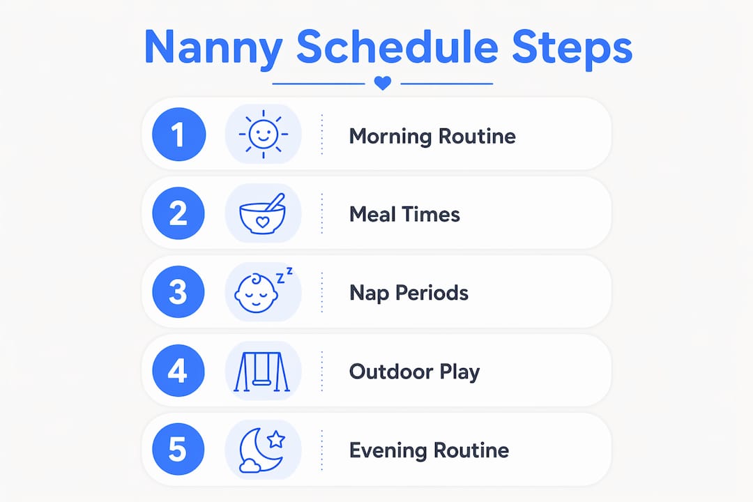 Infographic showing key nanny schedule components