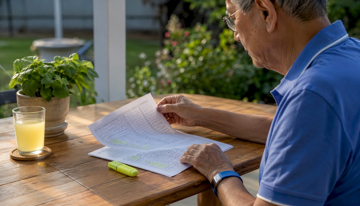 Close-up of nanny hands recording childcare hours