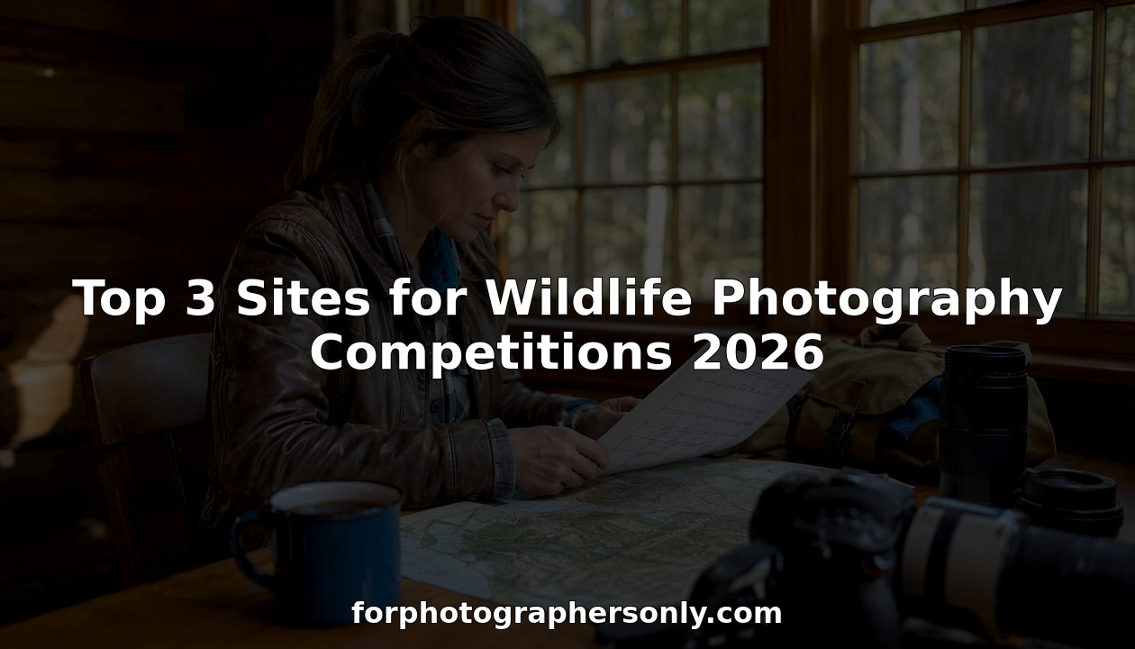 Wildlife photographer reviewing contest schedule