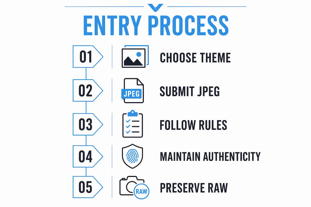 Infographic outlining steps to enter National Geographic contests