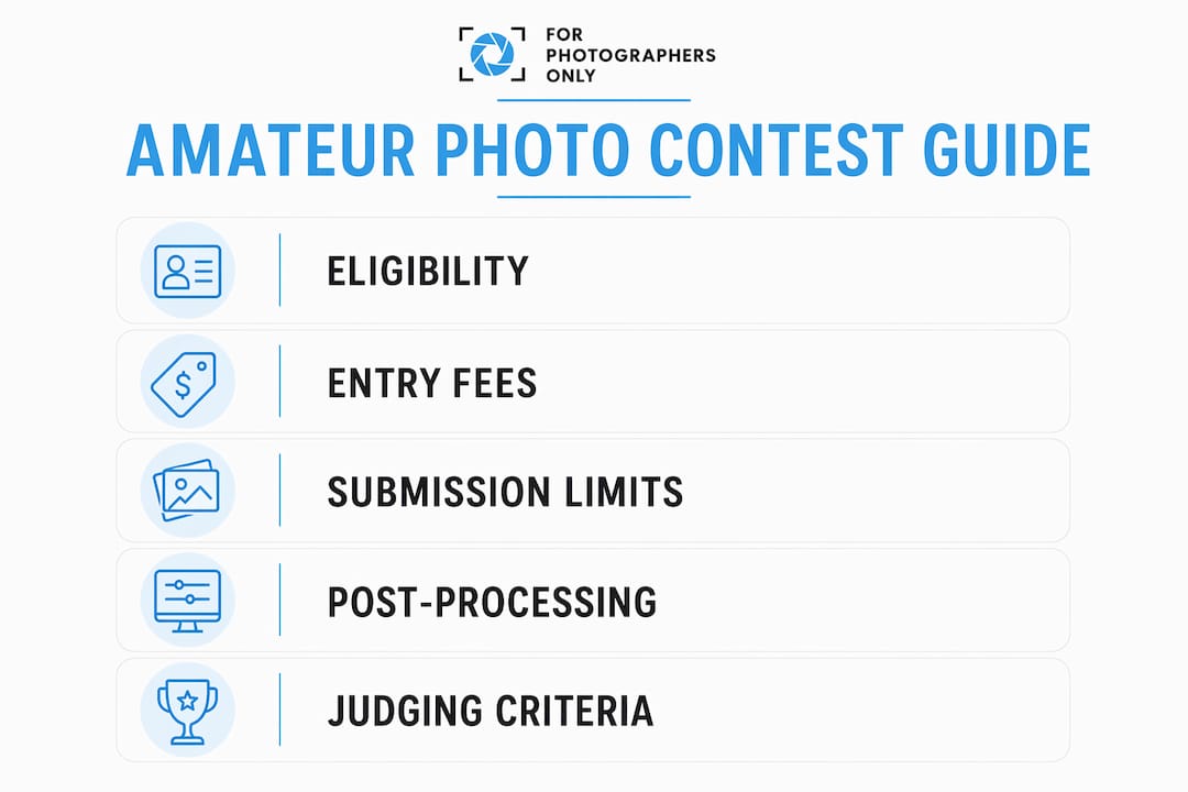 Infographic showing amateur photo contest key steps