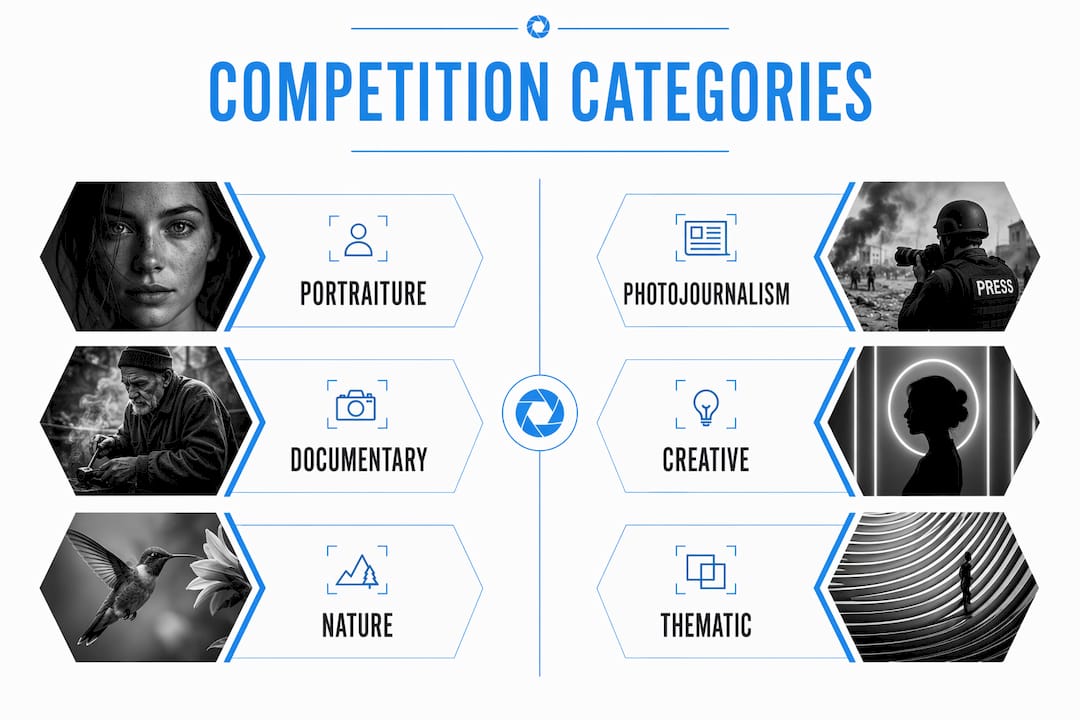 Infographic comparing student photography competition categories