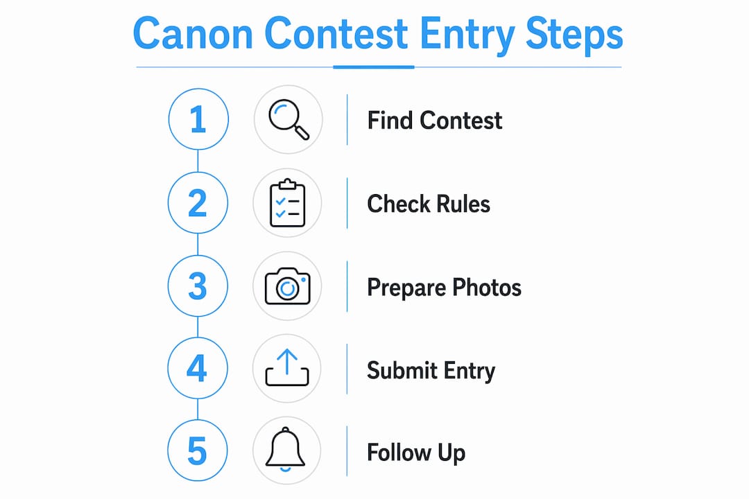Infographic illustrating Canon contest entry steps
