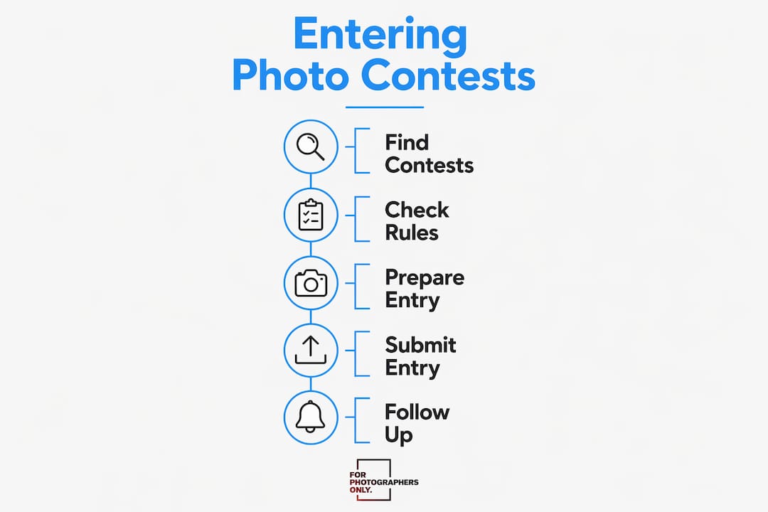 Infographic outlining steps to enter youth photo contests