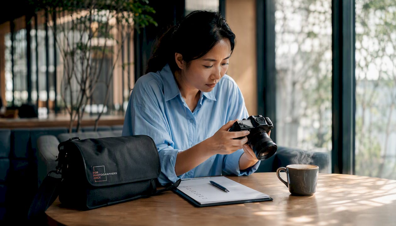 Photographer preparing Nikon contest submission