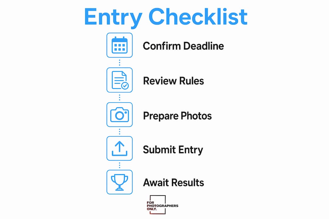 Infographic showing Nikon photo contest entry steps