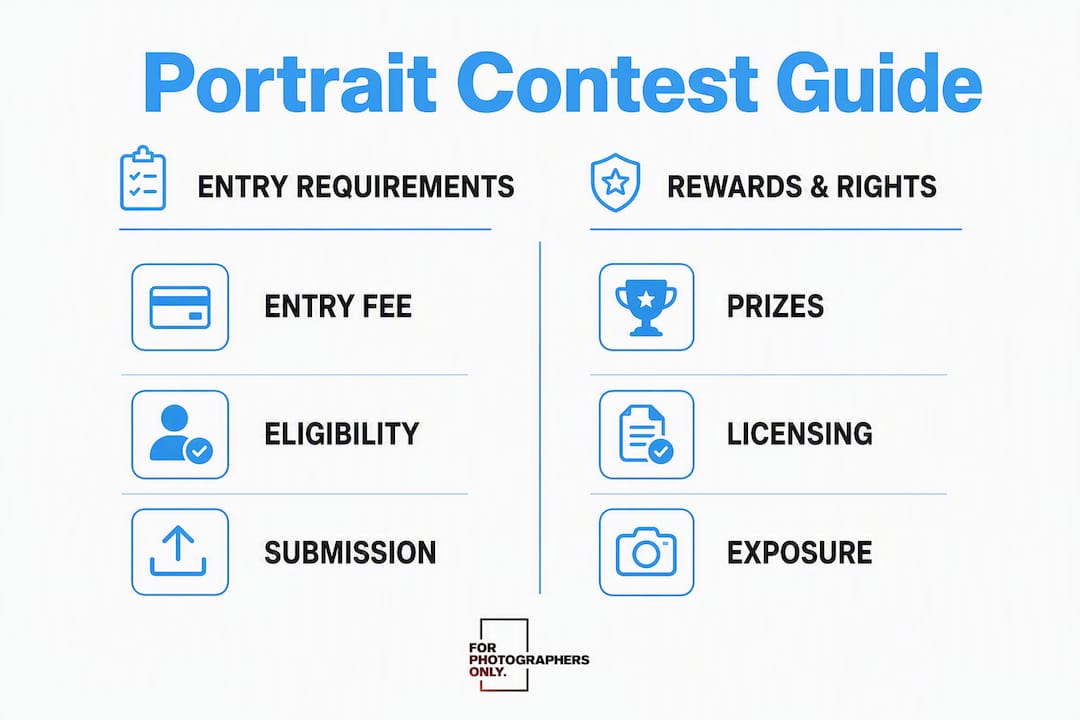 Infographic comparing portrait photography competition criteria