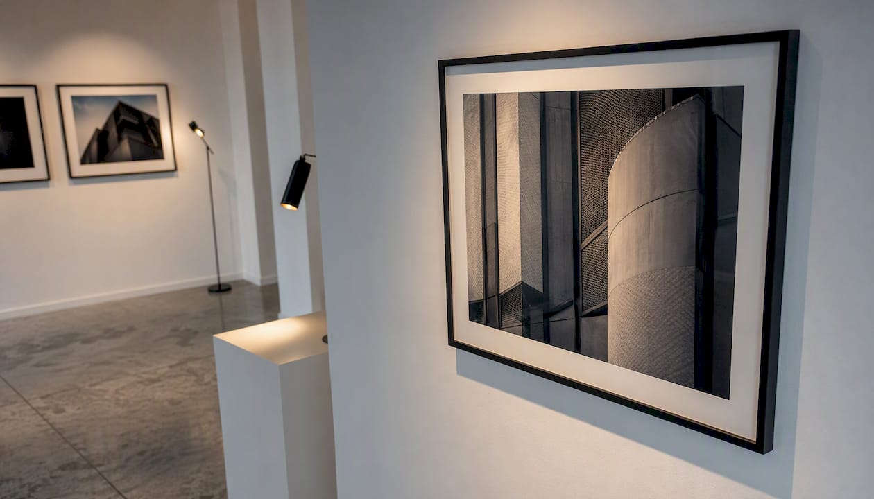 Exposición fotográfica de arquitectura en galería