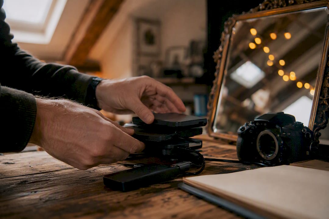 Photographer preparing digital images for grant submission