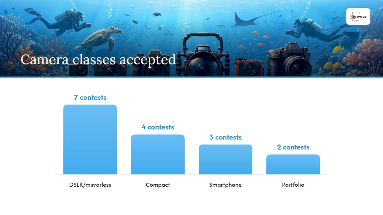 Comparison chart of contest deadlines, fees, and categories