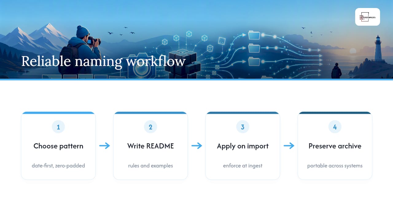 Filename consistency workflow from rules to archive