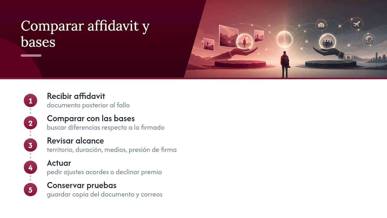 Procedimiento para revisar un affidavit posterior