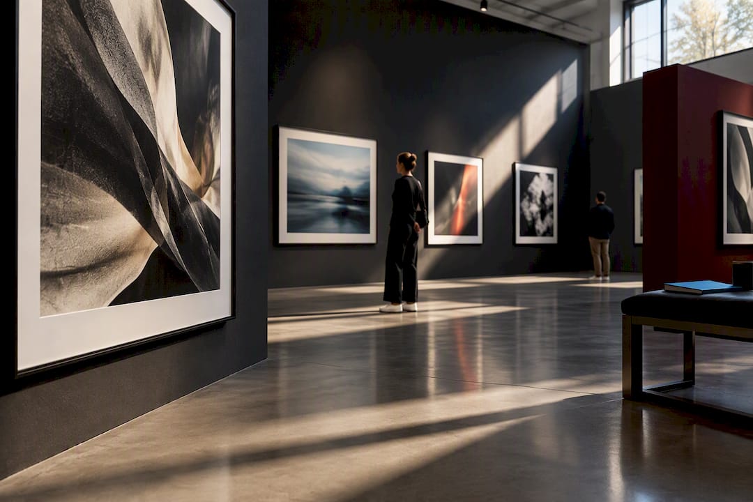 Conceptual photography exhibition in a gallery