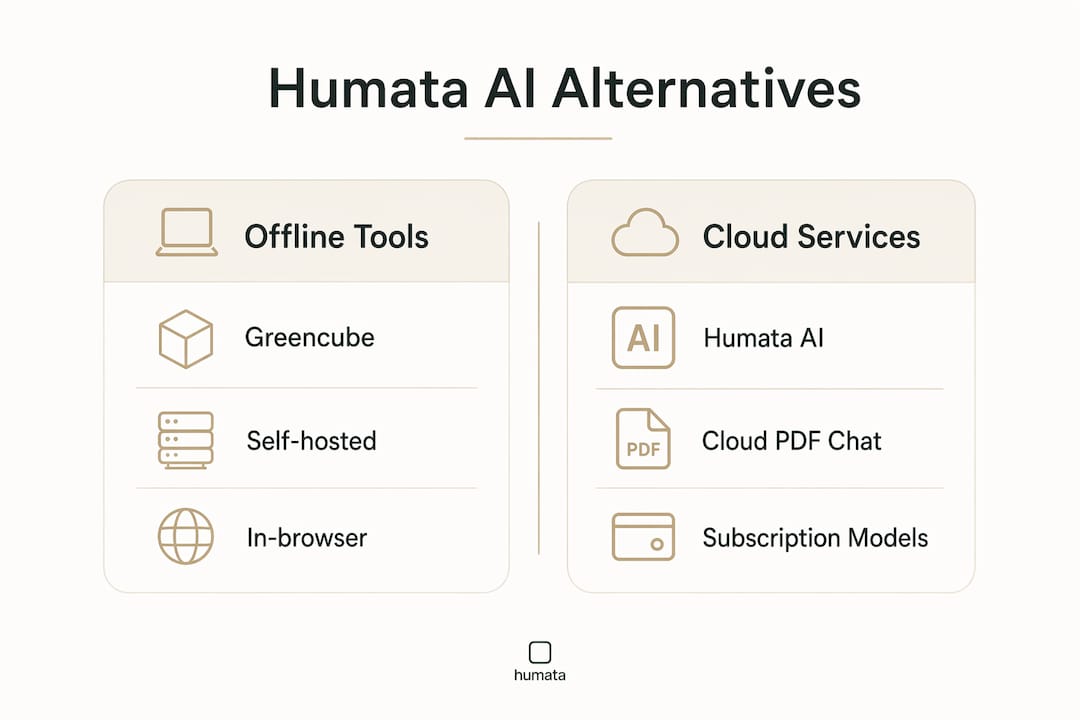 Infographic showing comparison of AI tool categories