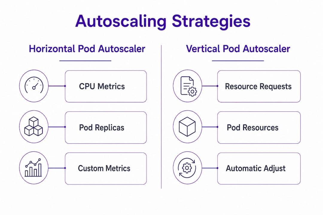Infographic comparing Kubernetes autoscaling methods