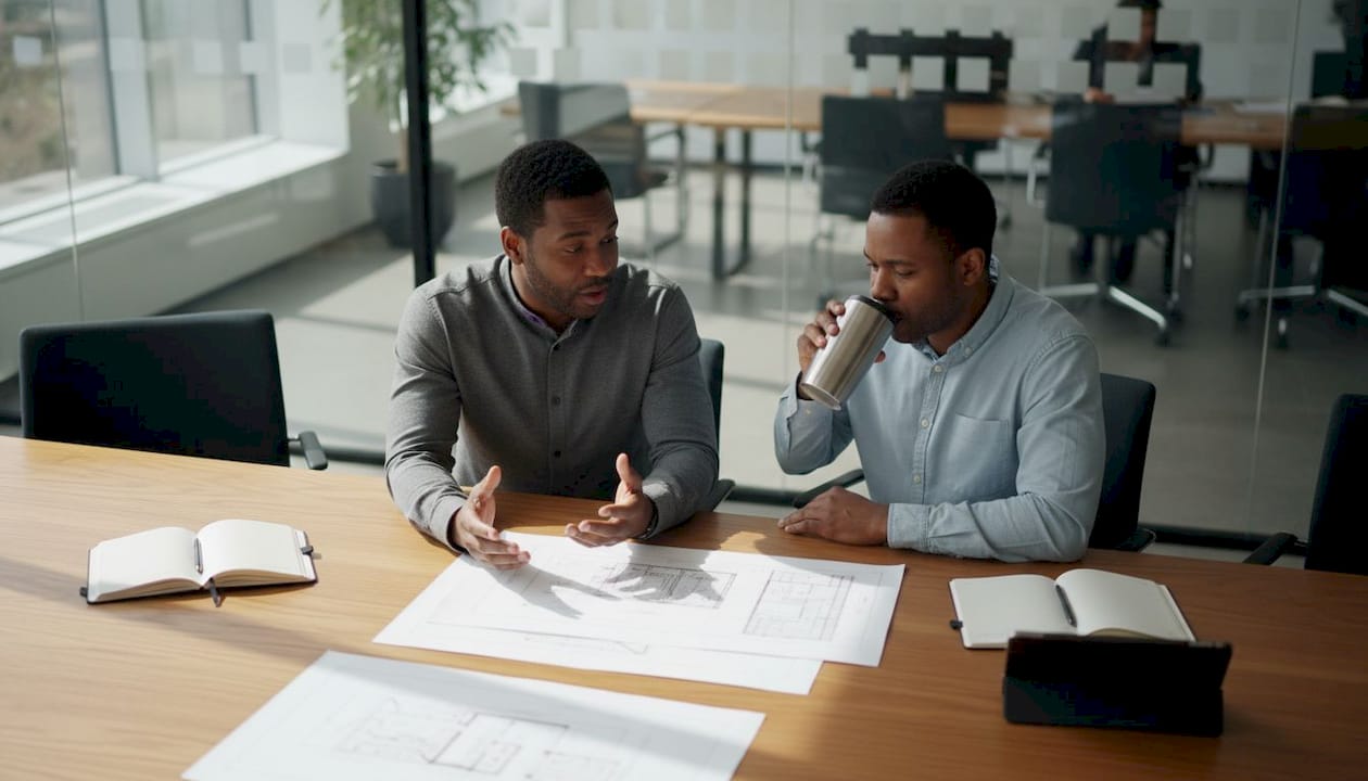 Colleagues discussing application modernization 6 Rs