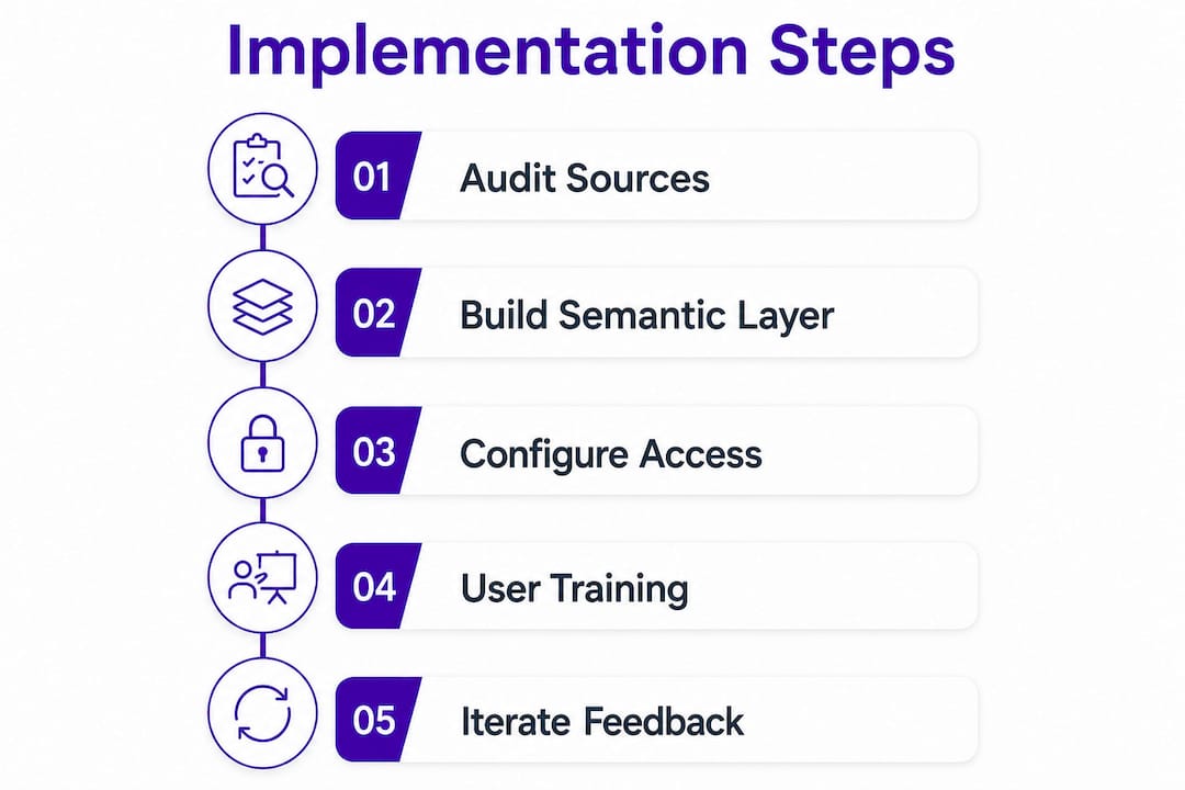 Infographic showing step-by-step implementation process