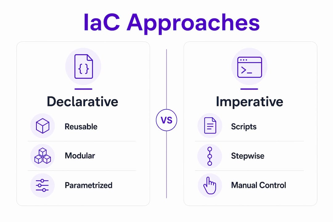 Infographic comparing declarative and imperative IaC approaches