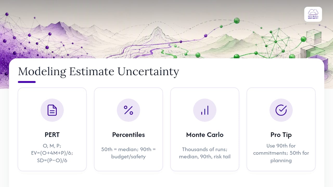 How do you model uncertainty in a software estimate? — overview diagram