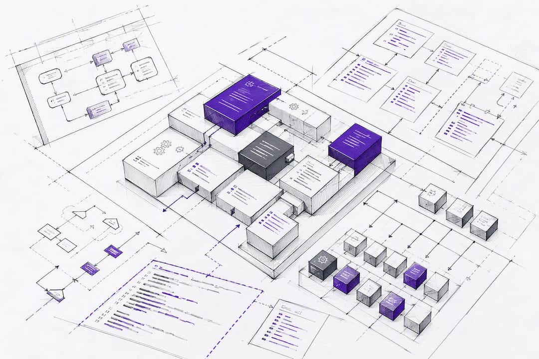 Blueprint of software architecture and code modules