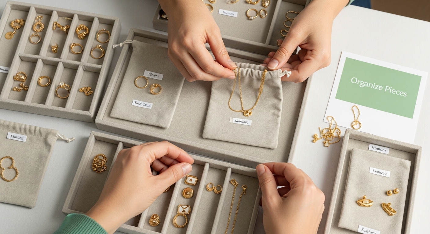 organize gold jewelry